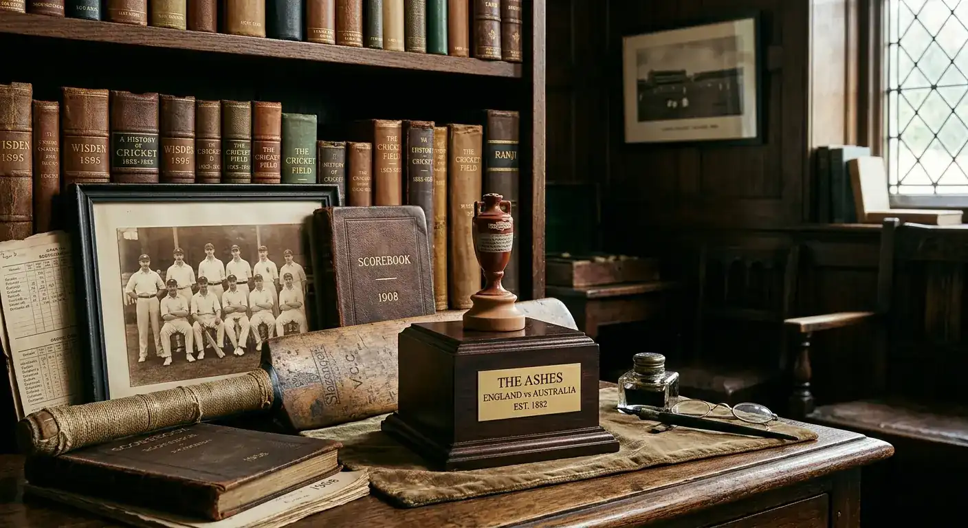 Историческата Ashes urn реплика на стенд