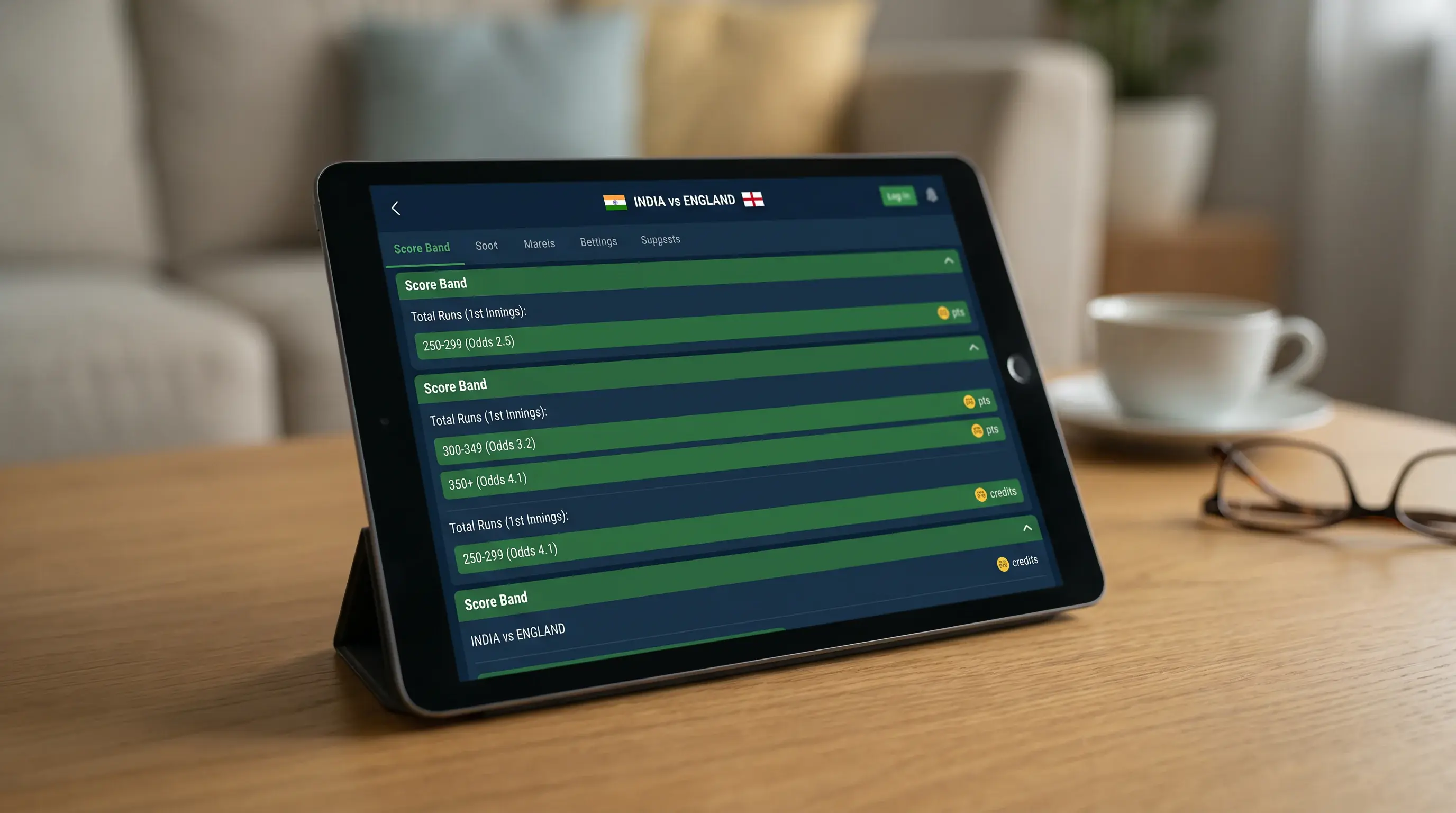 Различни score bands опции за крикет залог
