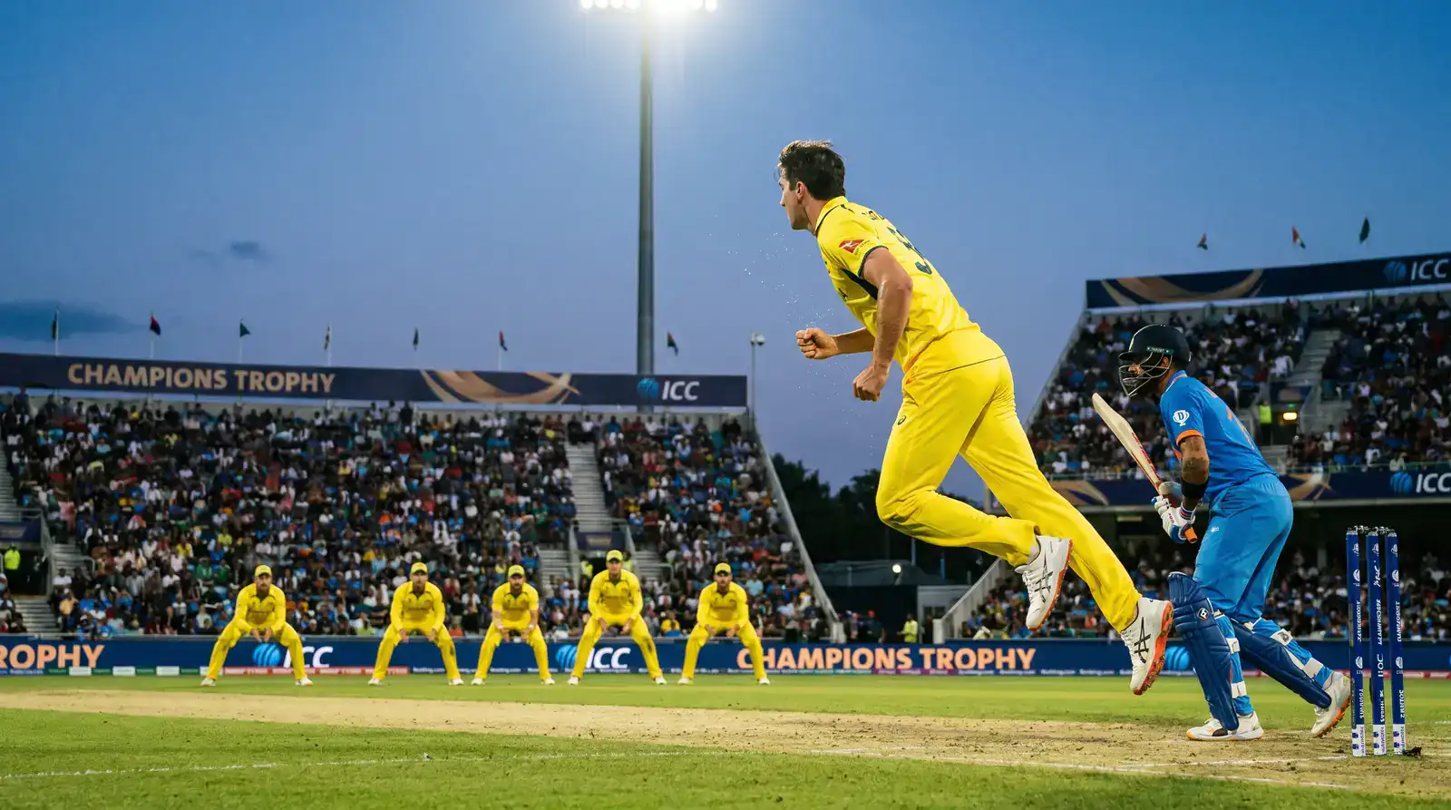 ODI хвърляч на Champions Trophy в action