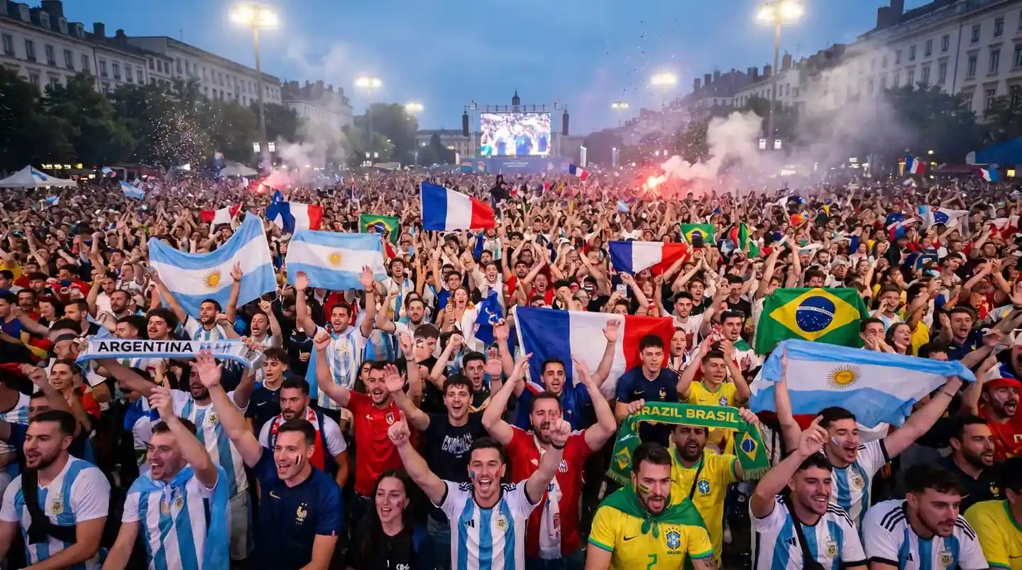 Огромна публика празнува победа в World Cup мач